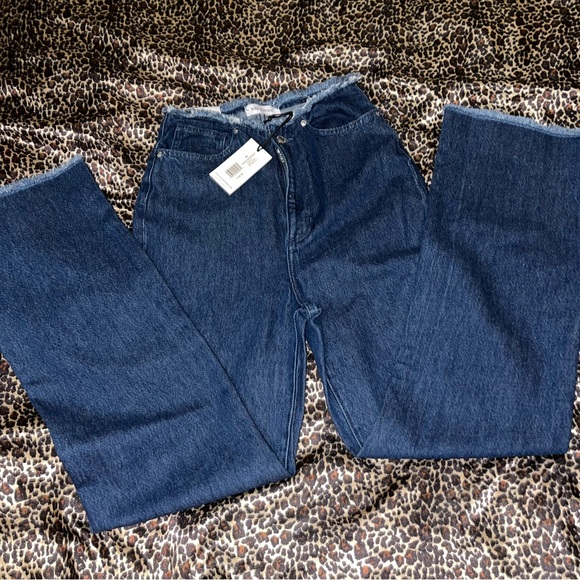 WeWoreWhat Frayed Indigo Denim Jeans - Picture 1 of 9